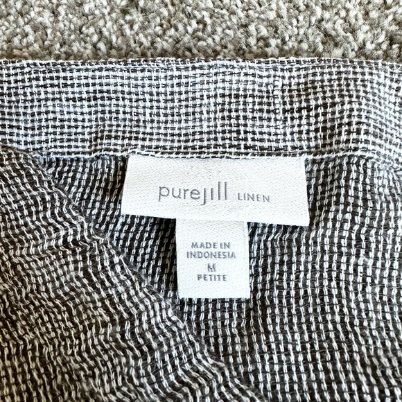 J. Jill Pure Jill Medium M Linen Boxy Tunic Top Open Weave Pull Over - Picture 9 of 9